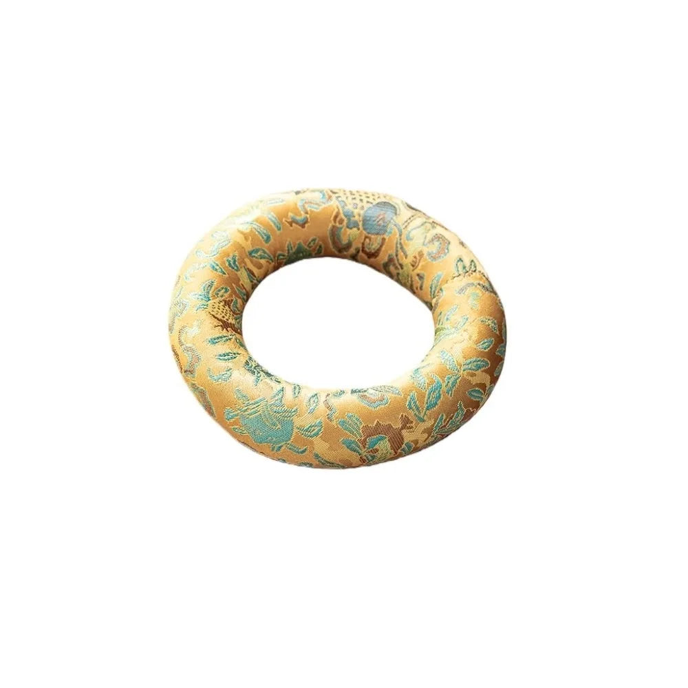 Spiritual Accessory Nepalese Singing Bowl Mat Cloth Non Slip Donut Shape Mat Round Traditional Drink Cup Mat Meditation Vue Style 3