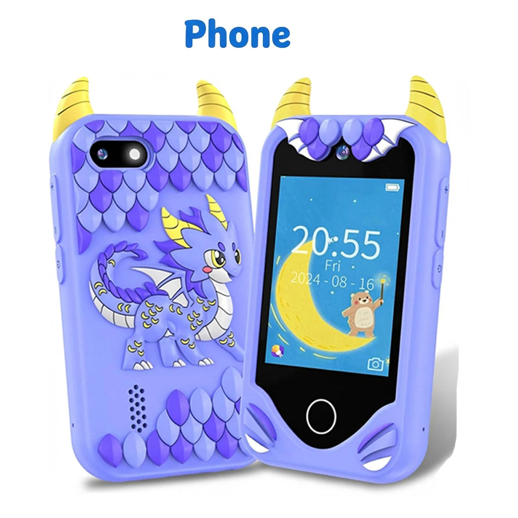 Kids Smart Phone Toy Touch Screen Dual Camera,40+ Educational Games Parental Lock MP3 Music Learning Toys Phone Boys Girls Gifts Vue Blue