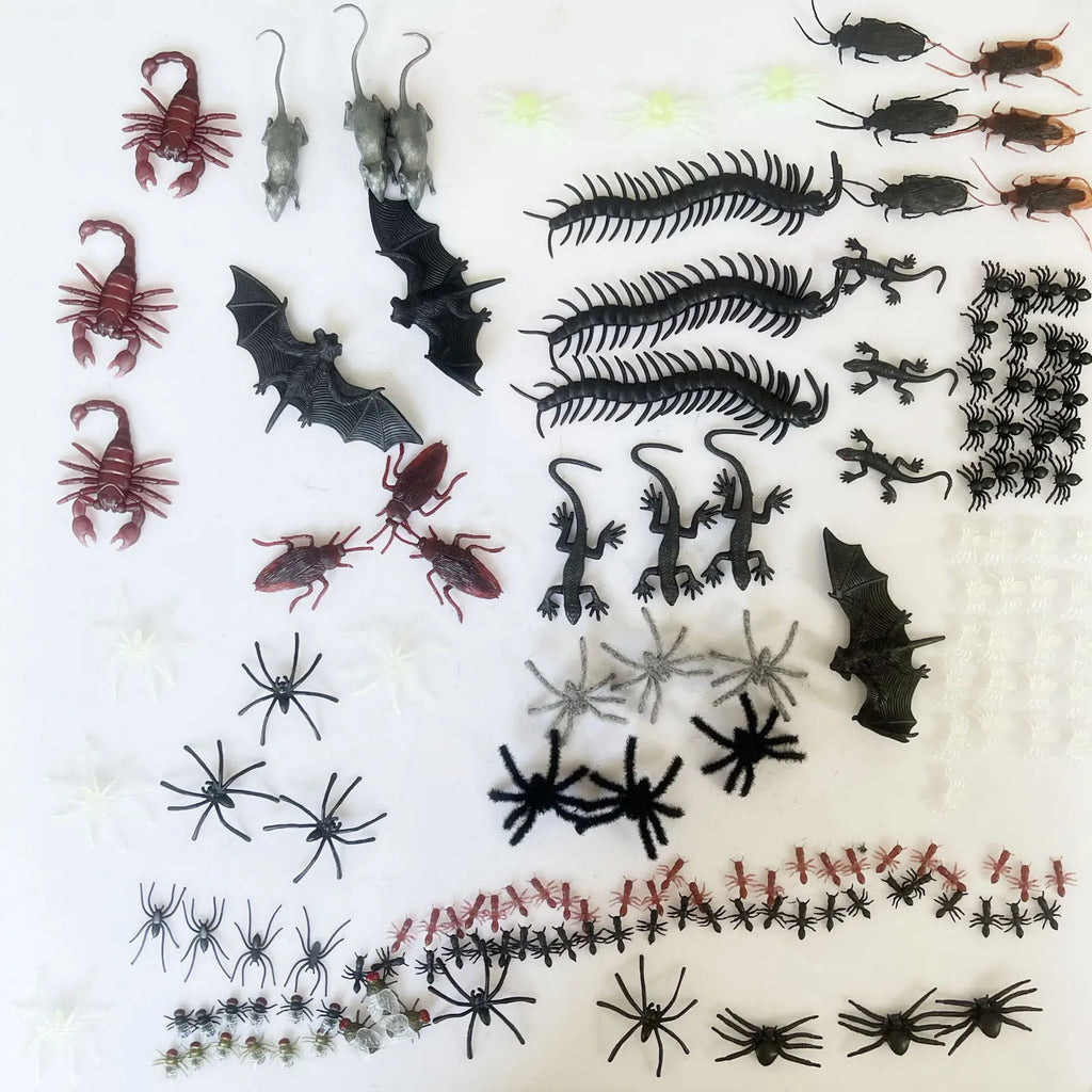 1Pack Halloween Fake Insect Cock Bugs Spider Kids Funny Toys for Halloween Party Fools'Day Decoration Haunted House Scary Props Vue