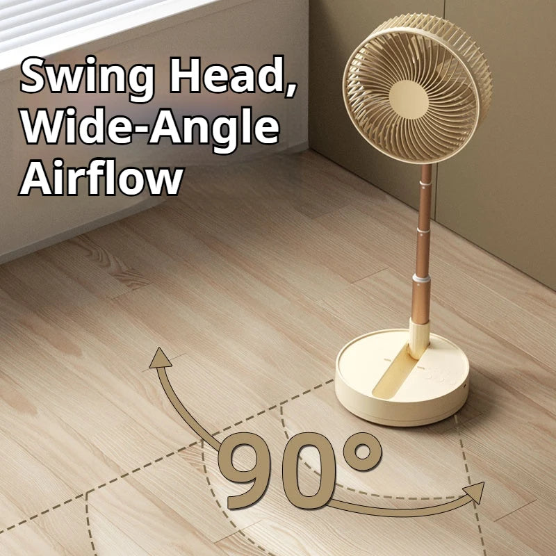 USB Foldable Portable Fan 4 Speeds Timing Battery Operated Mini Floor
