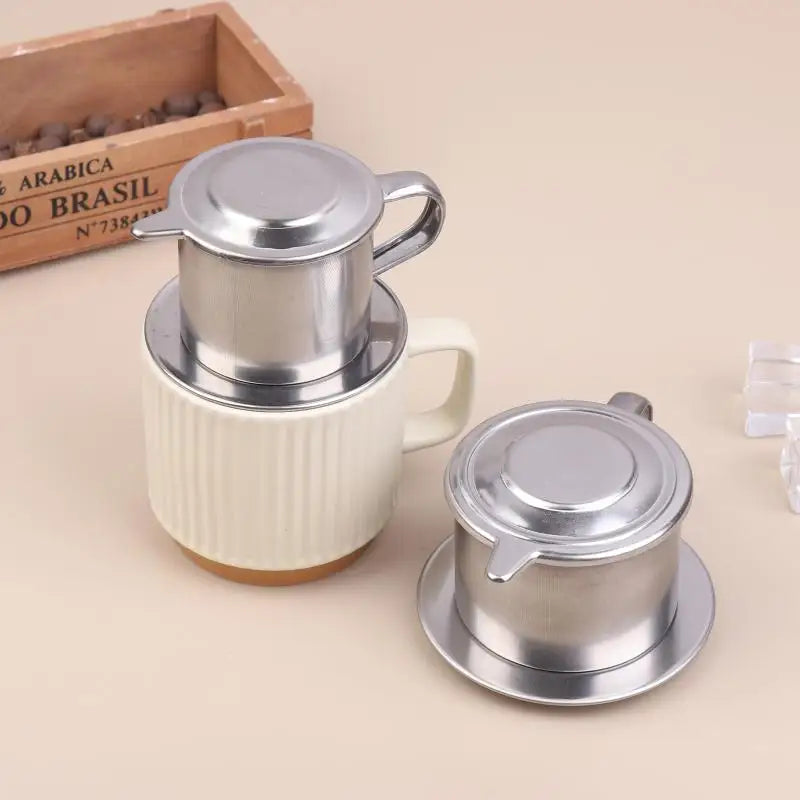 1PC Stainless Steel Vietnamese Coffee Dripper Portable Coffee Filter Infuse Cup Drip Strainer Kitchen Tools Vue