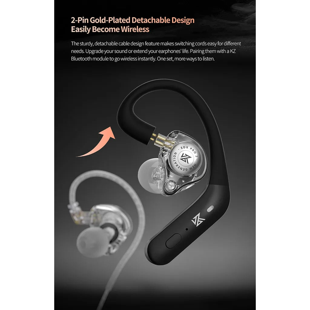 KZ EDX Pro 2 Wired In-Ear Hi-Fi Earbuds | Dynamic Driver Wired In-Ear Earbuds Vue