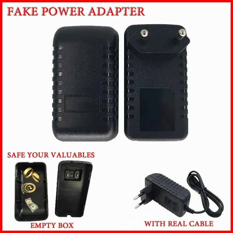 Black Fake Charger Sight Secret Home Diversion Stash Can Safe Container Hiding Spot ⁣⁣⁣⁣Hidden Storage Compartment Power Adapter Vue