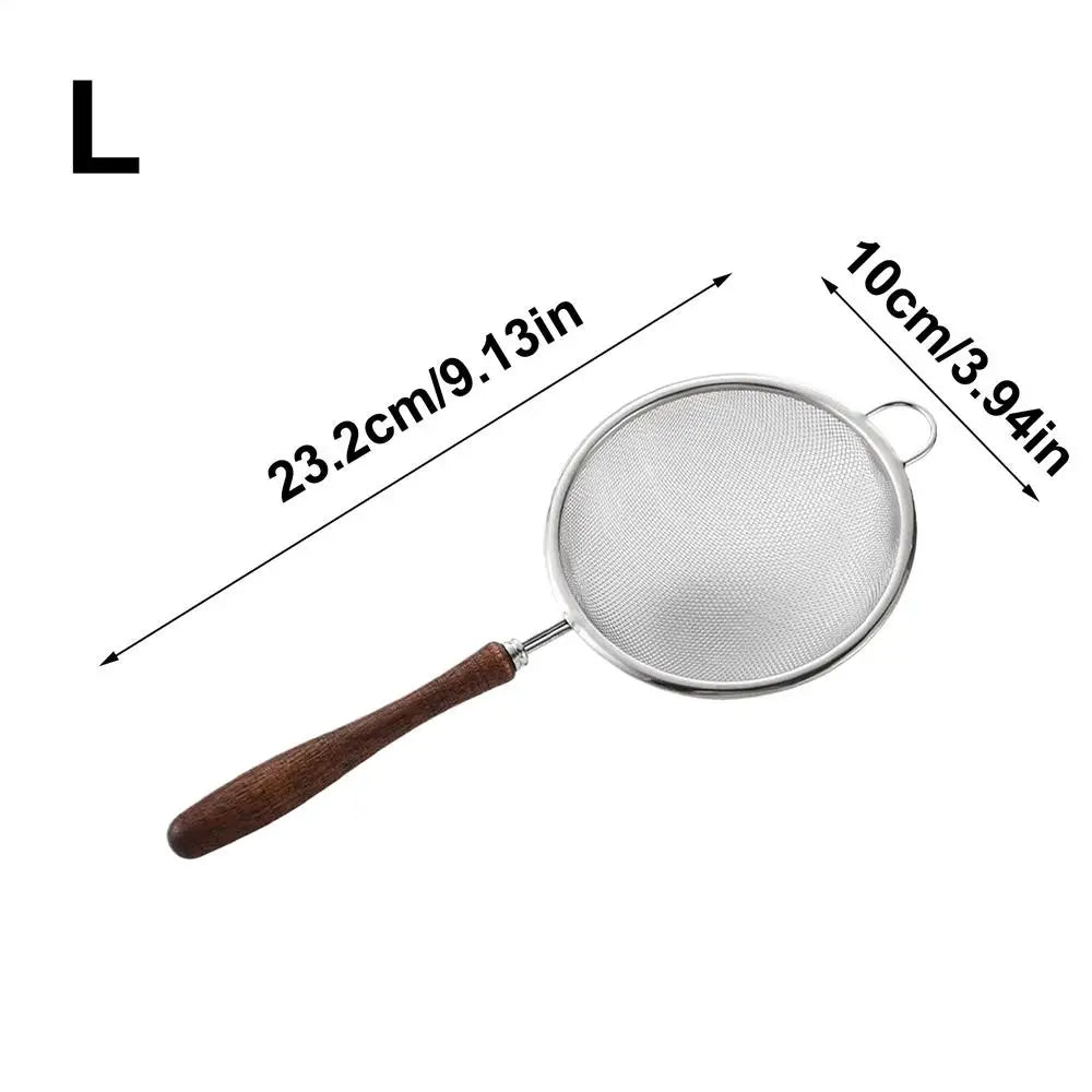 Fine Mesh Strainer Spoon with Walnut Handle | 304 Stainless Steel Fine Mesh Strainer Vue Large