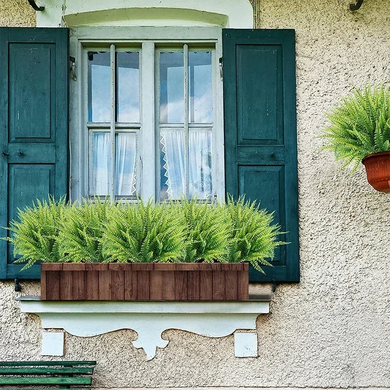 2-32PCS UV Resistant Artificial Boston Fern Plant for Hanging Baskets Wedding Home and Garden Decor Lifelike Fake Fern Vue