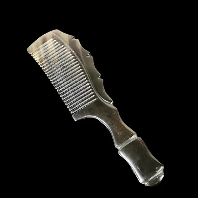 Anti static massage comb, natural cow horn comb, exfoliating comb, fine teeth can reduce hair breakage and hair loss Vue Black