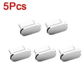 Type C Metal Dust Plugs for iPhone 16/16Pro 15/15Pro Max/15Plus - Cellphone Type C USB Charging Port Protector Caps 5/1PCS Vue 5PCS Silvers