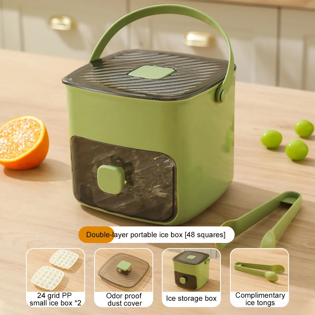 48-Grid Press Ice Cube Mold with Lid – Double Layer Tray Ice Cube Mold Vue