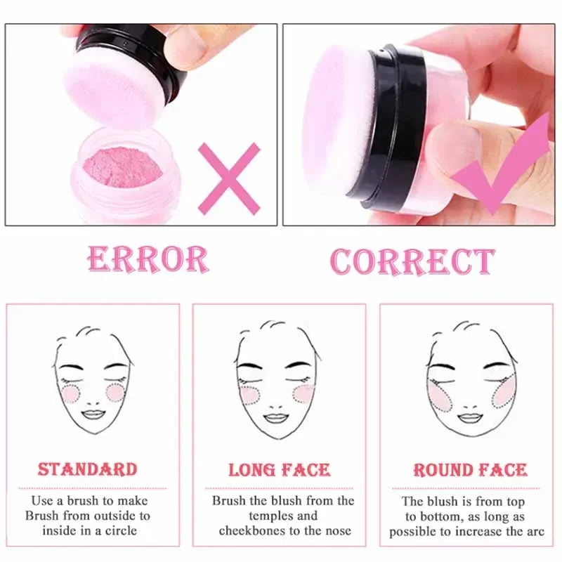 Soft Face Blusher Powder Cheek Nourishing Brightening Complexion Blush Palette Long-lasting Oil-control Facial Beauty Makeup Vue