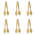 ABKW-6X Stainless Steel Food Tongs Gold Kitchen Utensils Buffet Cooking Tools BBQ Clips Bread Steak Tong Vue Default Title