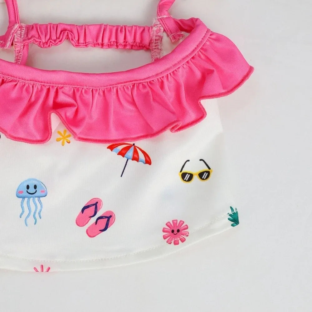 Pet Summer Clothes Cartoon Print Pet Swimsuit Soft Comfortable Dog Bikini Vest Thin Breathable Cat Suspender Skirt Summer Vue