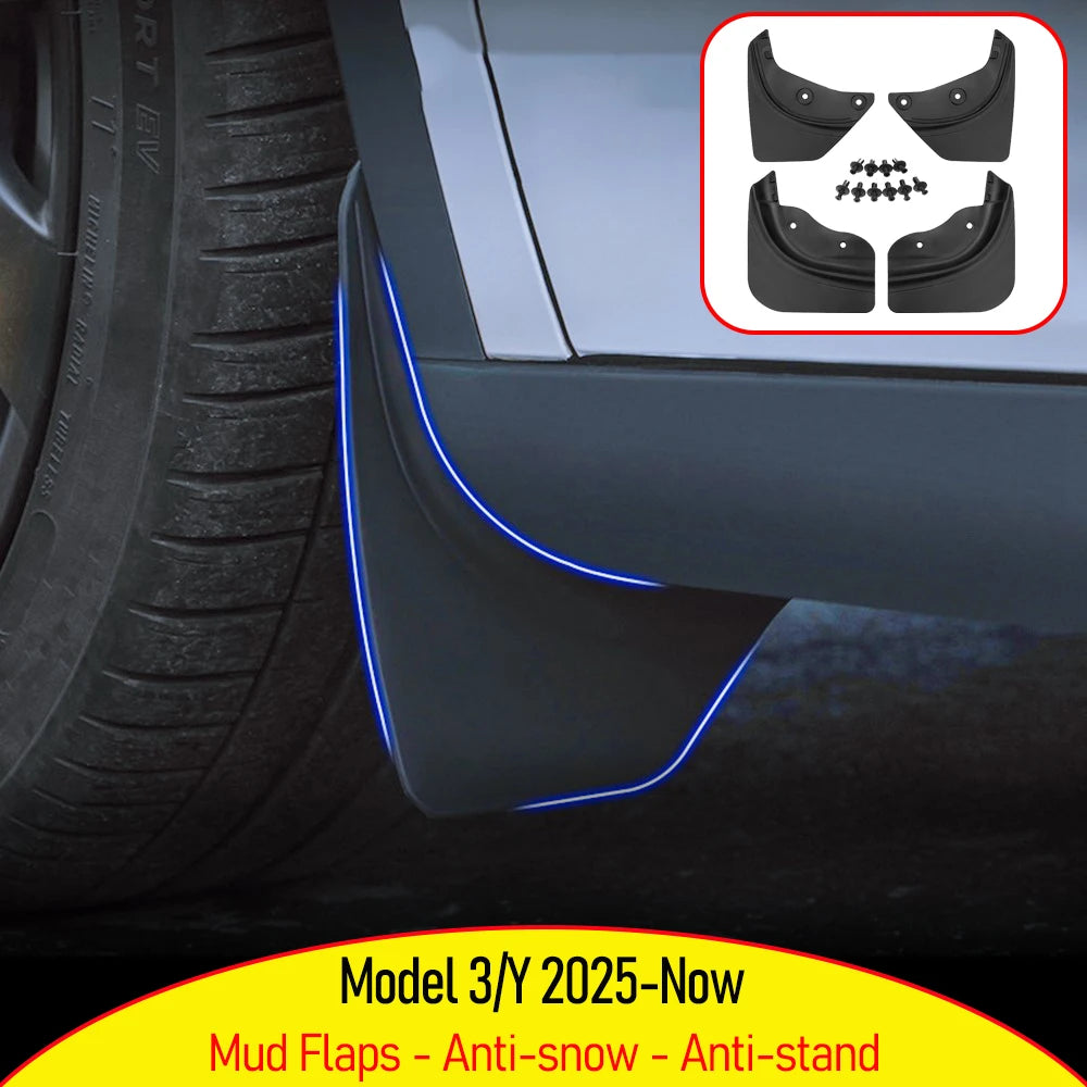 TESMAYX For Tesla Model Y Juniper Model 3 YL 2025 2026 Mud Flaps Splash Guards Vehicle Protection Mudflaps Protector Accessories Vue