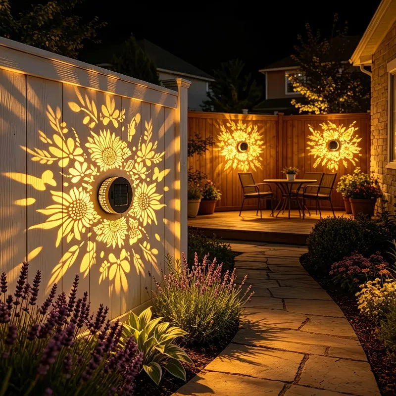 1-8PCS Solar Flower Sun Wall Lantern Outdoor Waterproof Garden Decorative Landscape Sconce for Yard Fence Home Exterior Vue