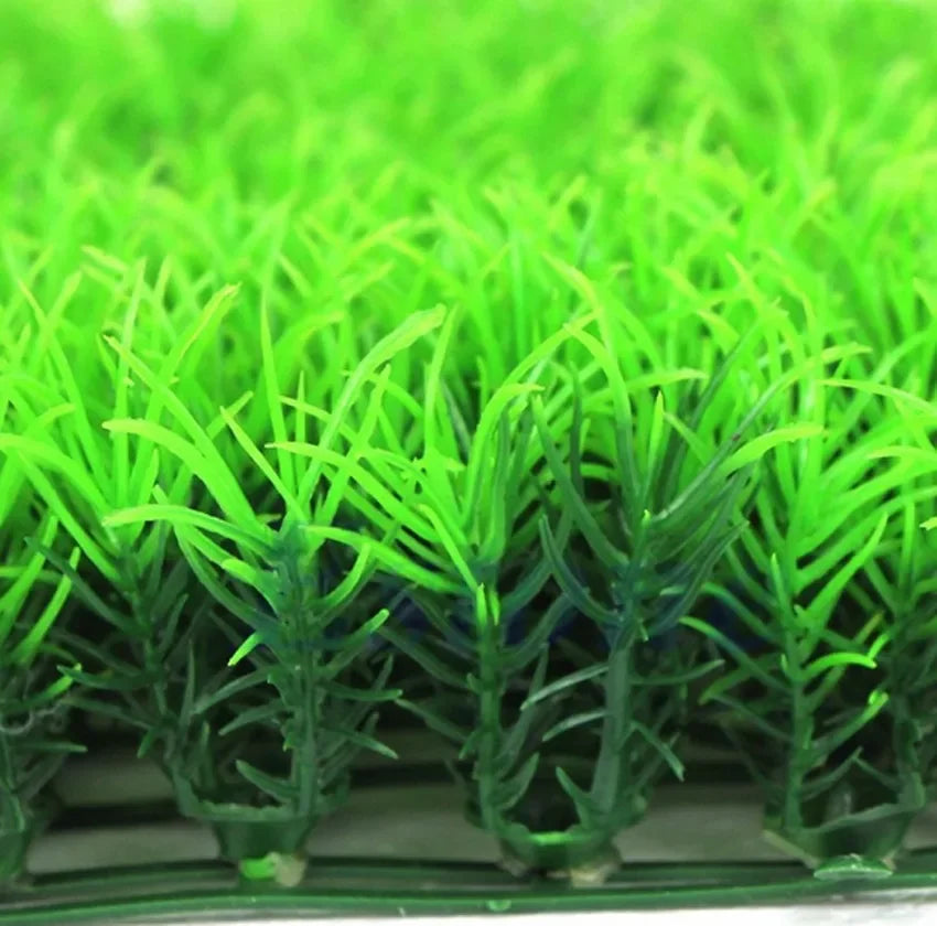 2pcs rtificial Grass Lawn Aquarium Fish Tank Decoration Synthetic Turf Rug Terrarium Landscape Fake Grass Patch Plant acuario Vue