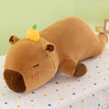 60-100CM Creative Giant Persimmon Lying Capybara Plush Toys Soft Stuffed Animal Baby Sleeping Pillow Sofa Cushion for Kids Gifts Vue Capybara 80cm