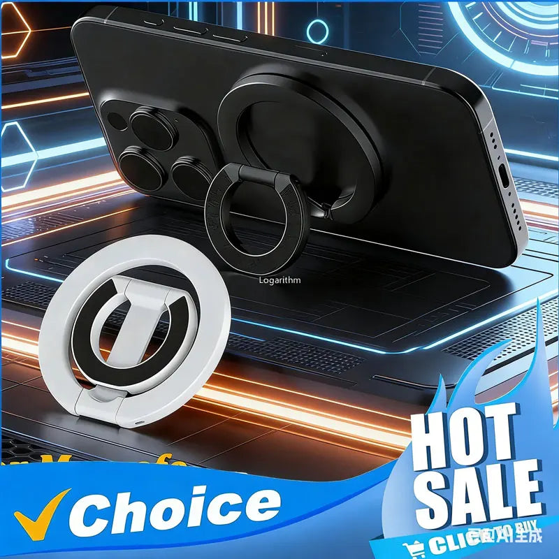 2026 New Magnetic Phone Ring Holder 360° Rotation Foldable Stand Double Sided Strong Magnet For Magsafe iPhone Samsung Holder Vue