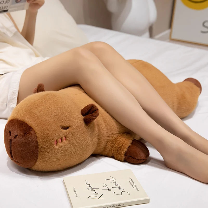 60/80/100cm Big Size Long Cute Creative Capybara Plush Toys Soft Stuffed Animal Baby Sleeping Pillow Sofa Cushion for Kids Gifts Vue