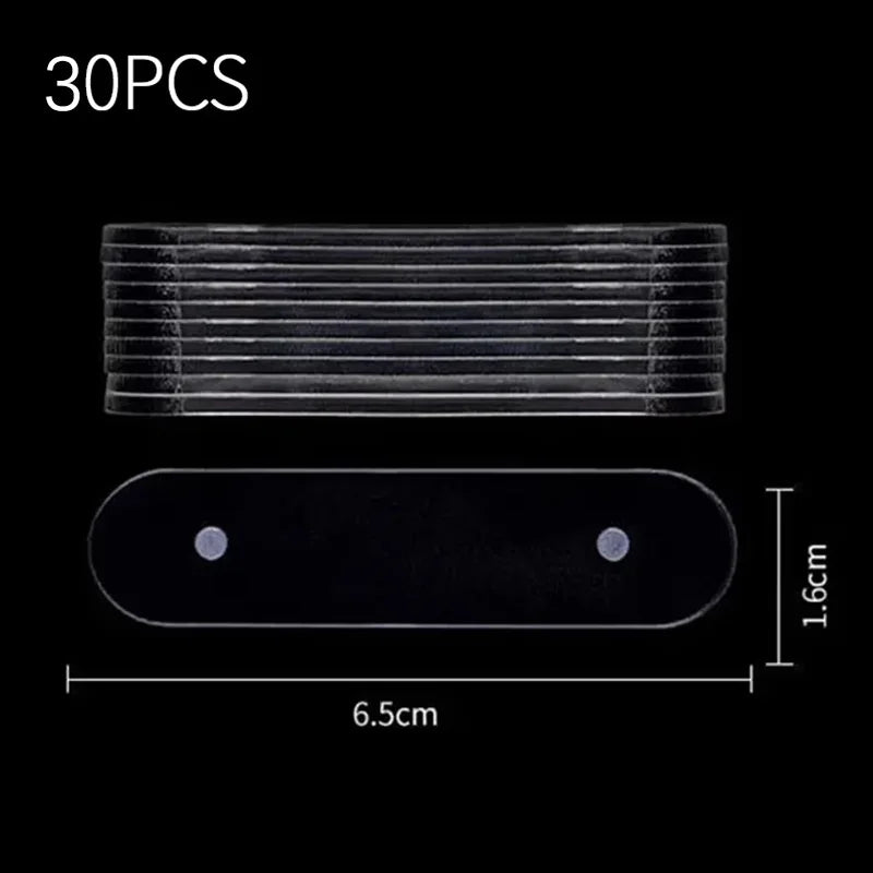 vvocci 10/20/30pcs Display False Magnet Transparent Nail Tips Stand With Practice Acrylic Gel Polish Holder Strip Manicure Tool Vue M475 30PCS