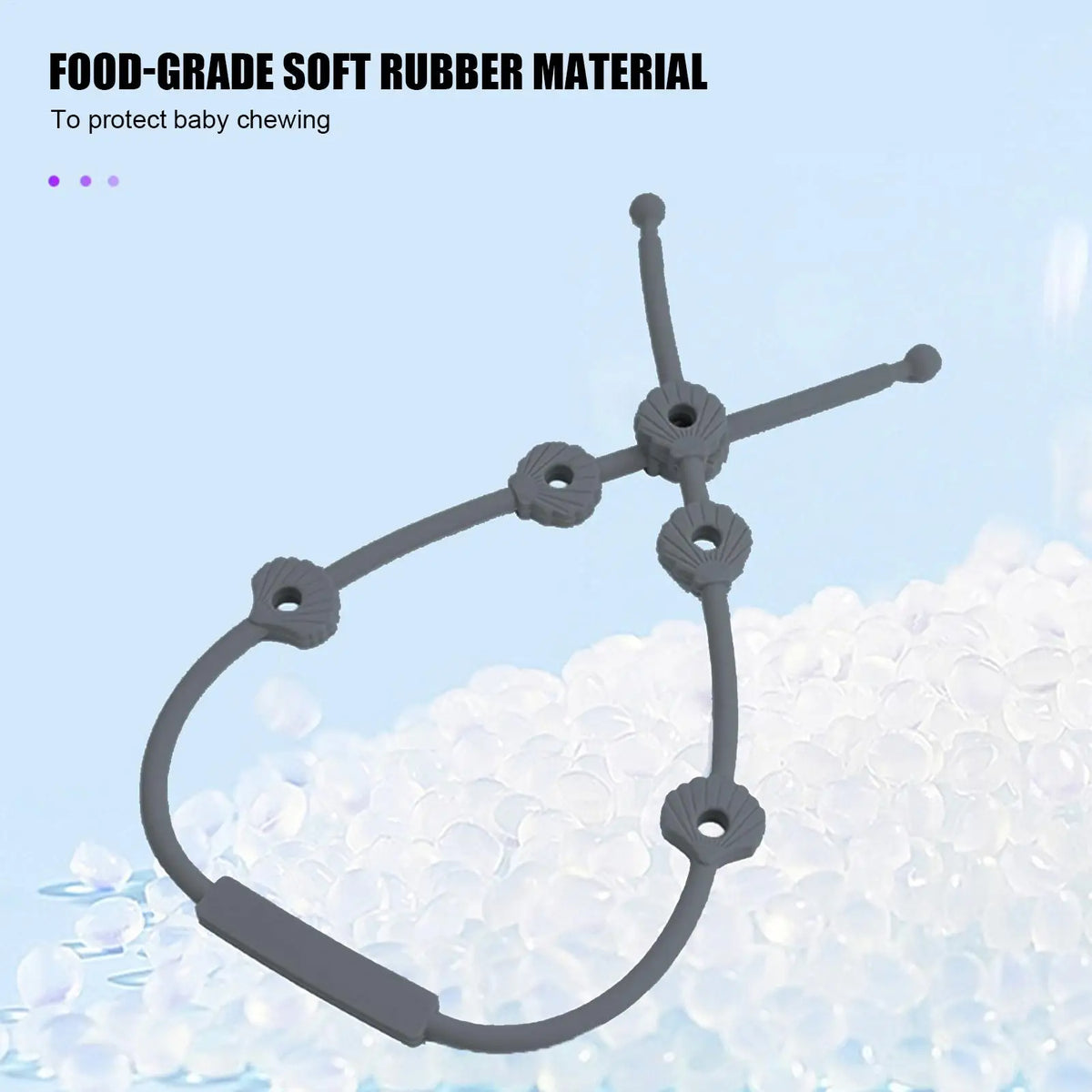 Adjustable Baby Toy Straps Silicone Safety Teether Holder Chain Multi Functional Accessories for High Chair Stroller Car Seat Vue