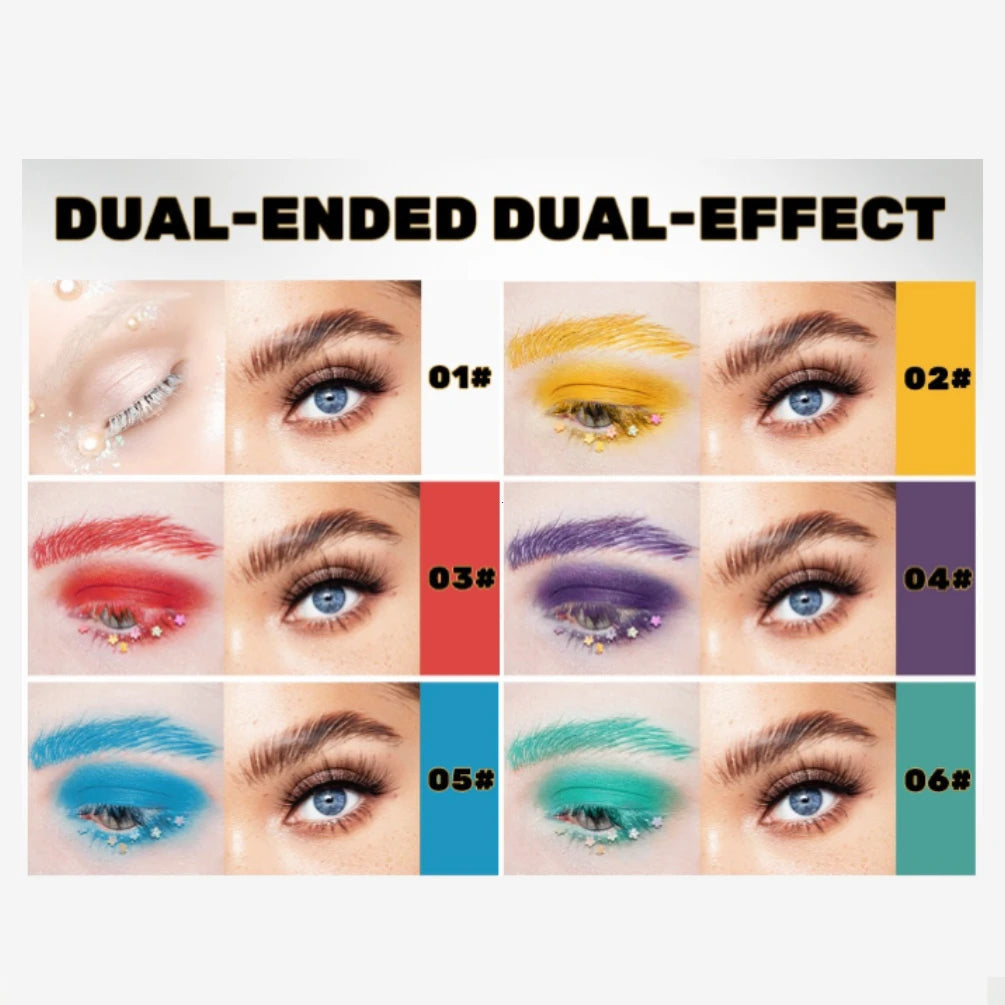 Double-ended Eyebrow Mascara Eyebrow Styling Gel Waterproof Fast Dry Eyebrow Enhancer Dye Gel Make-Up Blue Black White Mascara Vue