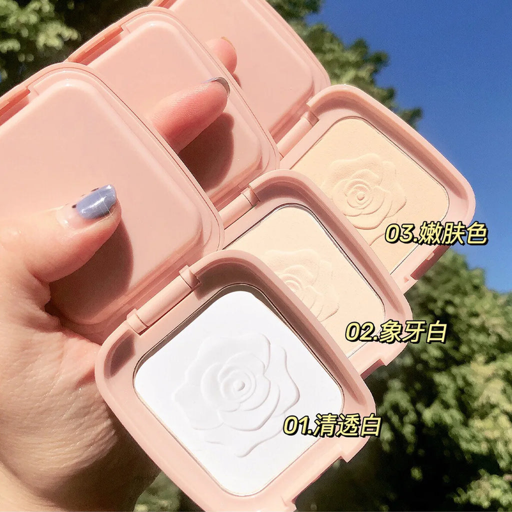 Camellia Face Base Pressed Powder Makeup Matte Shimmer Fix Palette Concealer Contour Nude Compact Cosmetics With Puff Vue
