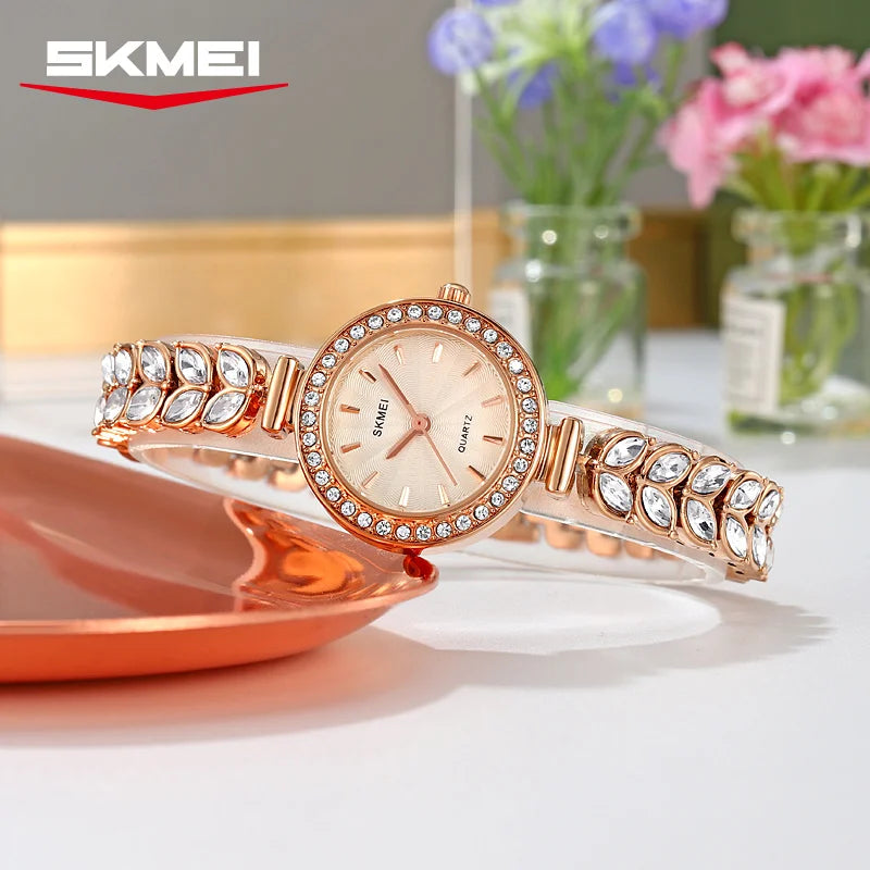 SKMEI 2547 Women's Diamond Quartz Watch – Waterproof Steel Women's Quartz Watch Vue