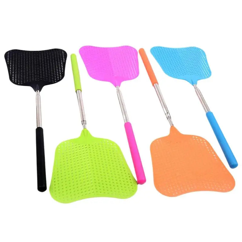 1PCS Telescopic Fly Swatters Durable Plastic Heavy Duty Flyswatter With Stainless Mosquito Repellent Tool Home Accessories Tools Vue