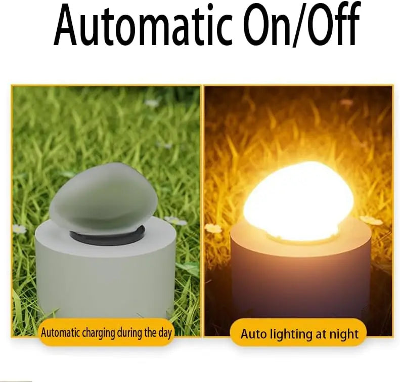 Solar Pebble Lights Faux Stone IP65 Waterproof Outdoor Landscape Path Lighting for Garden Walkway Lawn Courtyard Step Vue