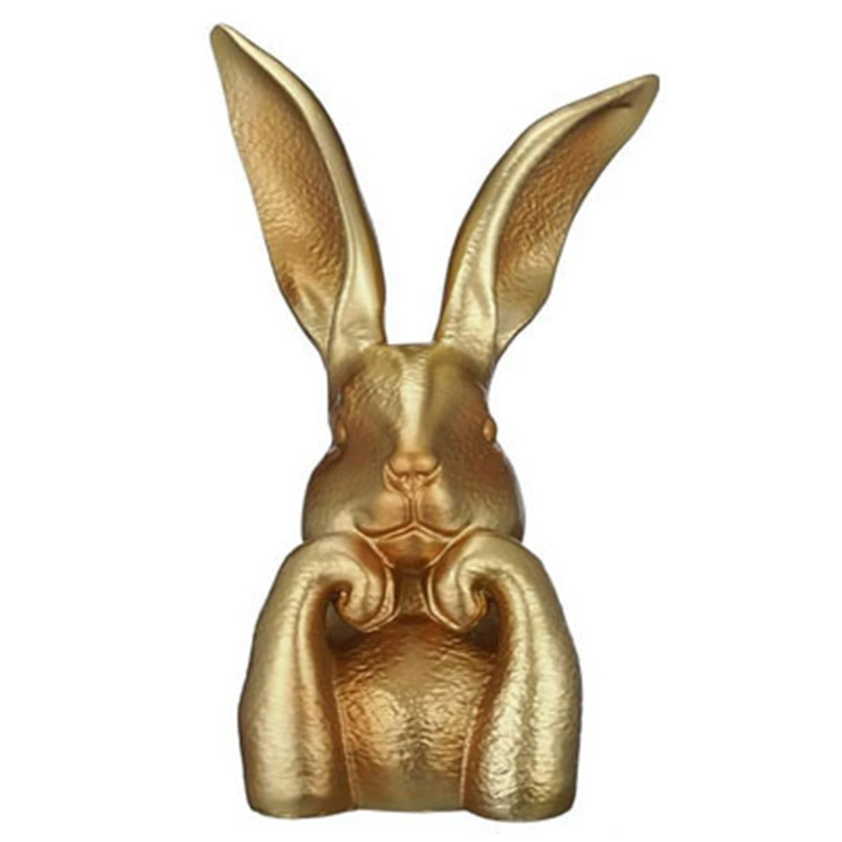 Easter Gold Resin Bunny Figurine – 8.66" Spring Table Centerpiece Decorative Figurine Vue