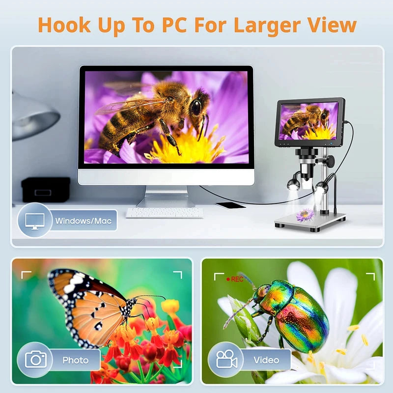 7" Digital Microscope 1200X Zoom 12MP HD | Hayve DM9 Digital Microscope Vue