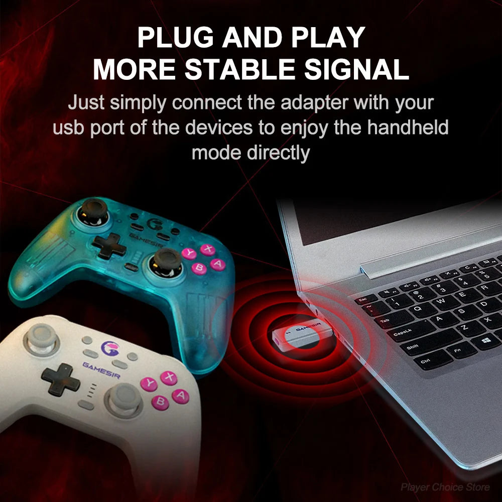 GameSir Nova Controle 2.4G Wireless Receiver Dongle for Connecting to PC Plug and Play for Nova Gamepad Adapter Vue