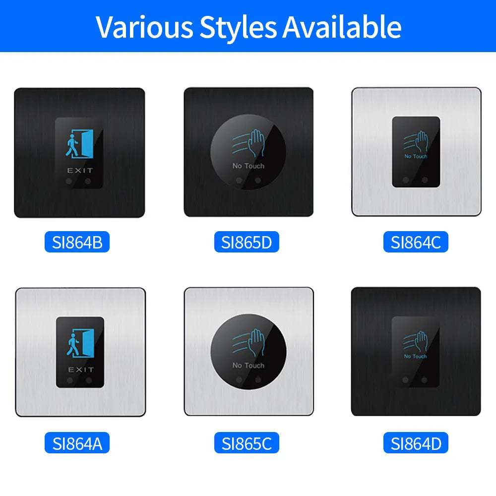 DC12V 24V Access Button Door Exit Release Switch Infrared No Touch Gate Opener Access Control System Entry Door Open Touchless Vue