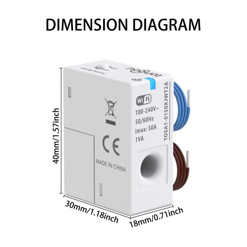 Tuya Smart WiFi Energy Meter with kWh Monitoring and Prepaid Function 1-50A Real-time Power Consumption/Voltage/Current Monitor Vue Default Title