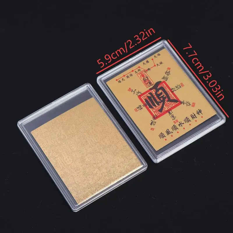 5Pcs Chinese Lucky Fake Gold Foil Card Feng Shui Wealth Luck Card For Wallet Phone Stickers Decor Lucky Gifts For Friends Family Vue