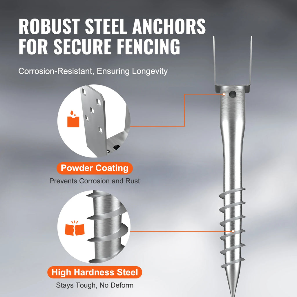 SucceBuy No-Dig Screw-In Ground Anchor Fence Post Stake + Lag Bolts Fence Post Anchor Vue
