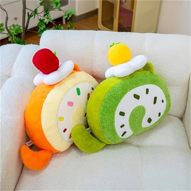 Cake Roll Pillow Soft Fluffy Cushion With Cute Animal Dessert Prints For Kids And Teens Bedroom Sofa Party Decor Cozy Gift Vue