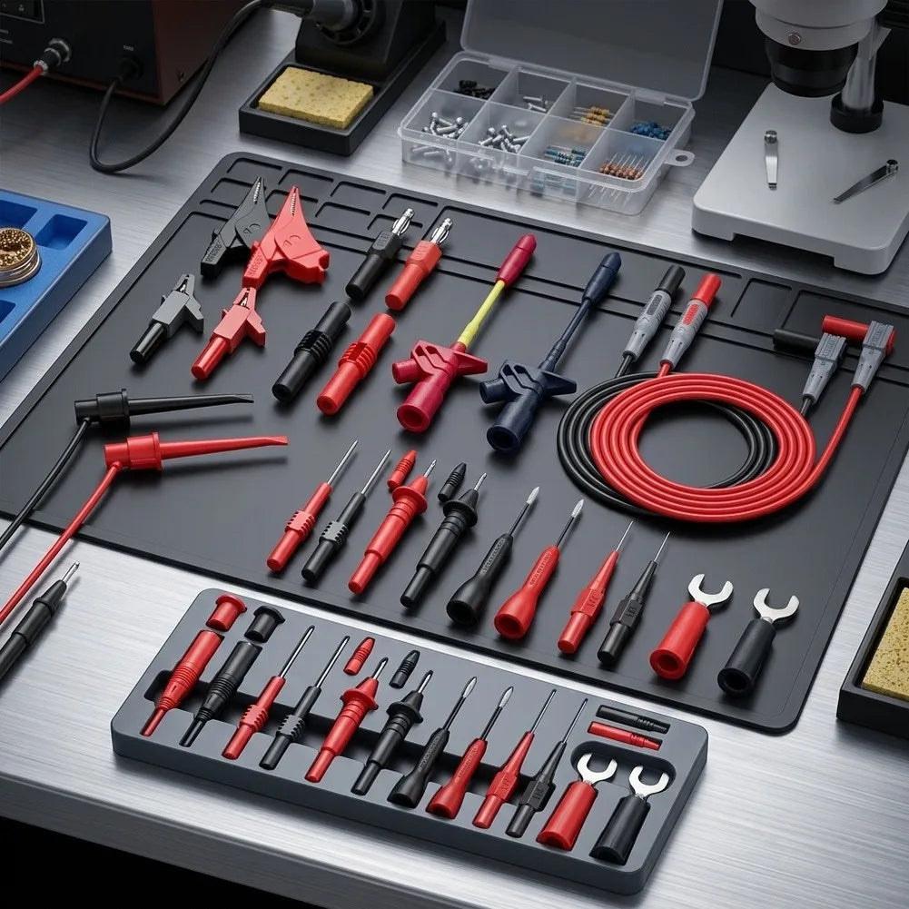 Multimeter Test Leads Kit – Piercing Probes & IC Hook Clamps Multimeter Test Leads Vue
