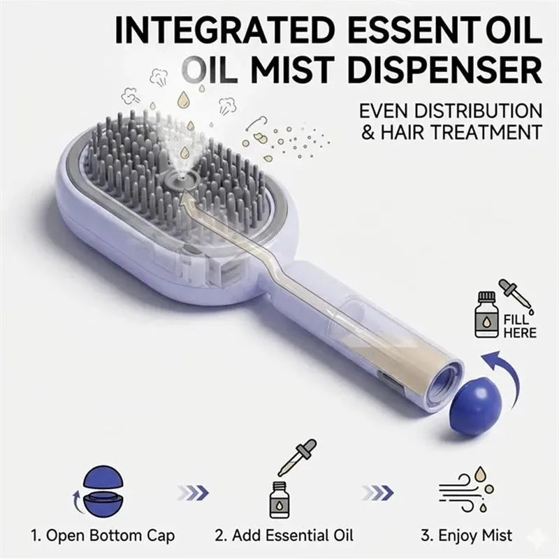 Electric Hair Care Spray Massage Comb Anti-static Self-cleaning Spray Airbag Combs Hair Oil Applicator Vue