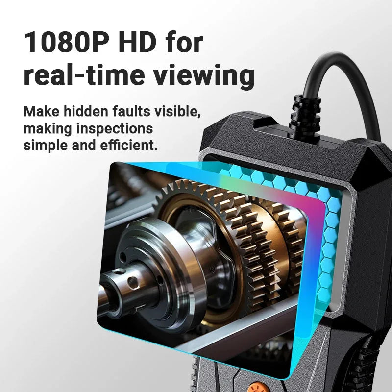 1080P Borescope Inspection Camera – 2" Screen, 8mm Snake Lens Borescope Inspection Camera Vue