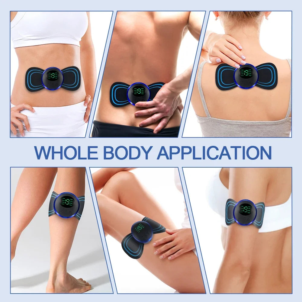 EMS Neck Massager Electric Cervical Vertebra Massage Patch for Muscle Pain Relief & Shoulder Relaxation Portable Neck Stretcher Vue