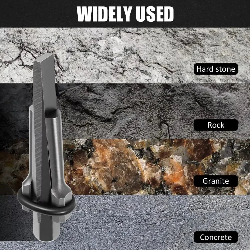 16mm Rock Splitting Wedge & Feather Shim Set + SDS Drill Bit Stone Splitting Tools Vue