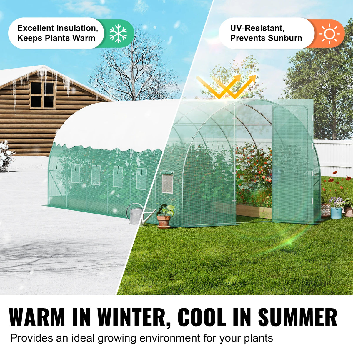 Walk-In Tunnel Greenhouse Hoop House | Galvanized Steel Frame Walk-In Greenhouse Vue