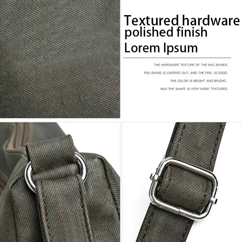 Convenient Multi-pocket Denim Shoulder Bag Smooth Metal Zippers