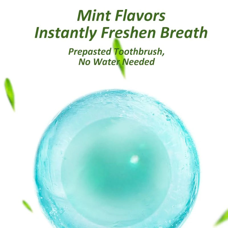 Mini-brushes with Freshening Beads Toothpaste Mint/Peach Flavor Portable Disposable Toothbrush Head Toothpick 1pc/5pc/10pcs Vue