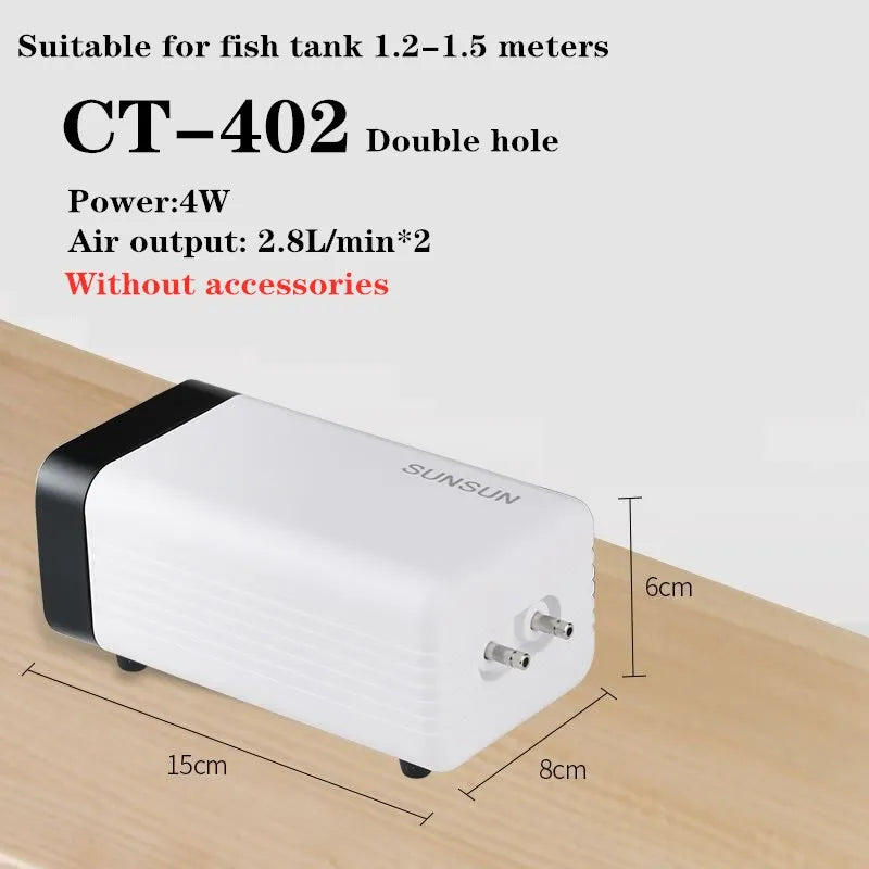 Portable Ultra Silent Aquarium Air Pump Fish Tank Mini Air Compressor Aquarium Fish Tank Oxygen Pump Pomp Air Aquarium Vue CT-402 220V-240V EU Plug