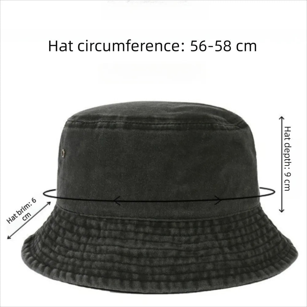 Fashion Summer Bucket Hat Washed Denim Hip Hop Panama Hats Windproof