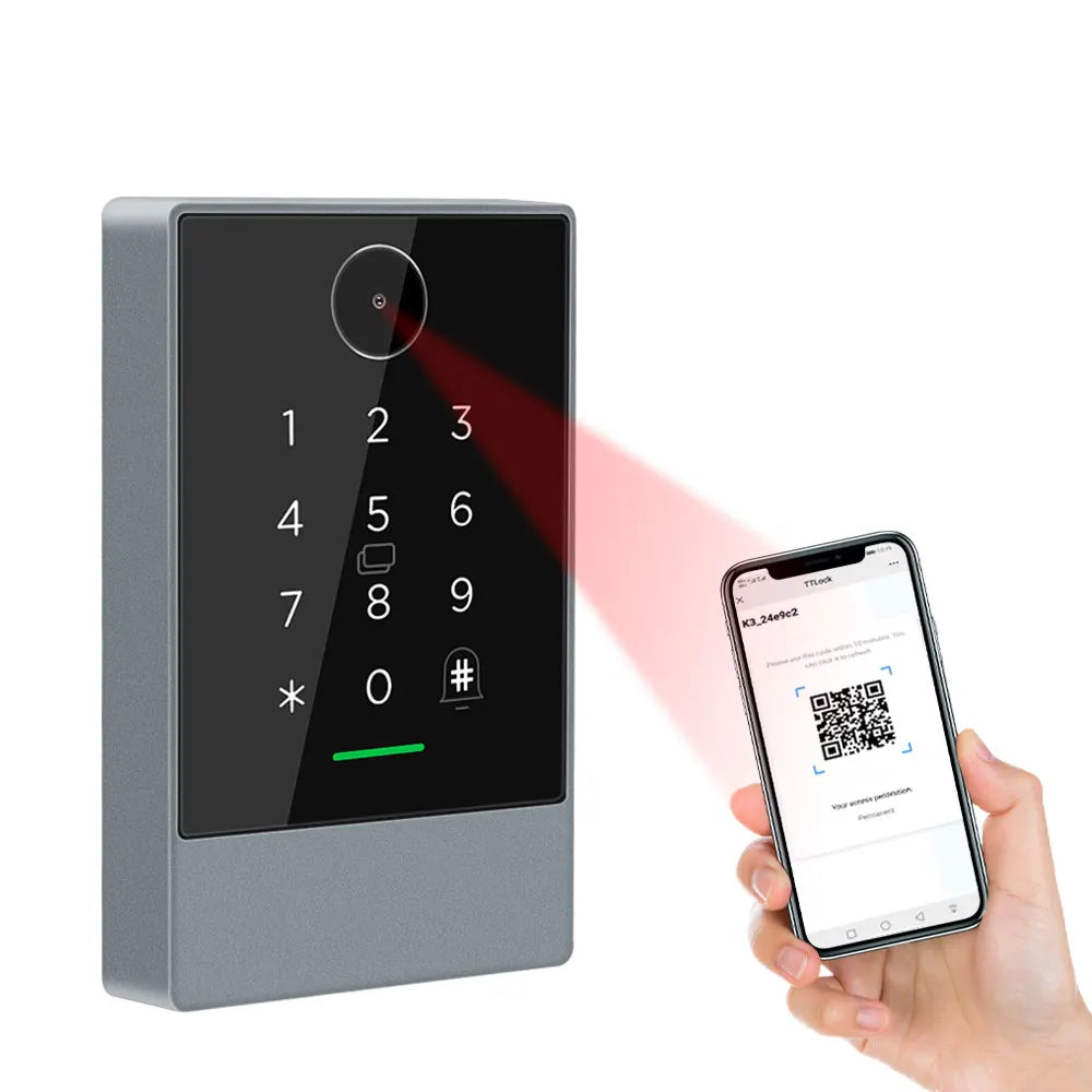 TTLOCK Waterproof RFID & TTHotel App QR Code Keypad Door Opener 13.56Mhz IC Card Access Control System for Home Security Vue