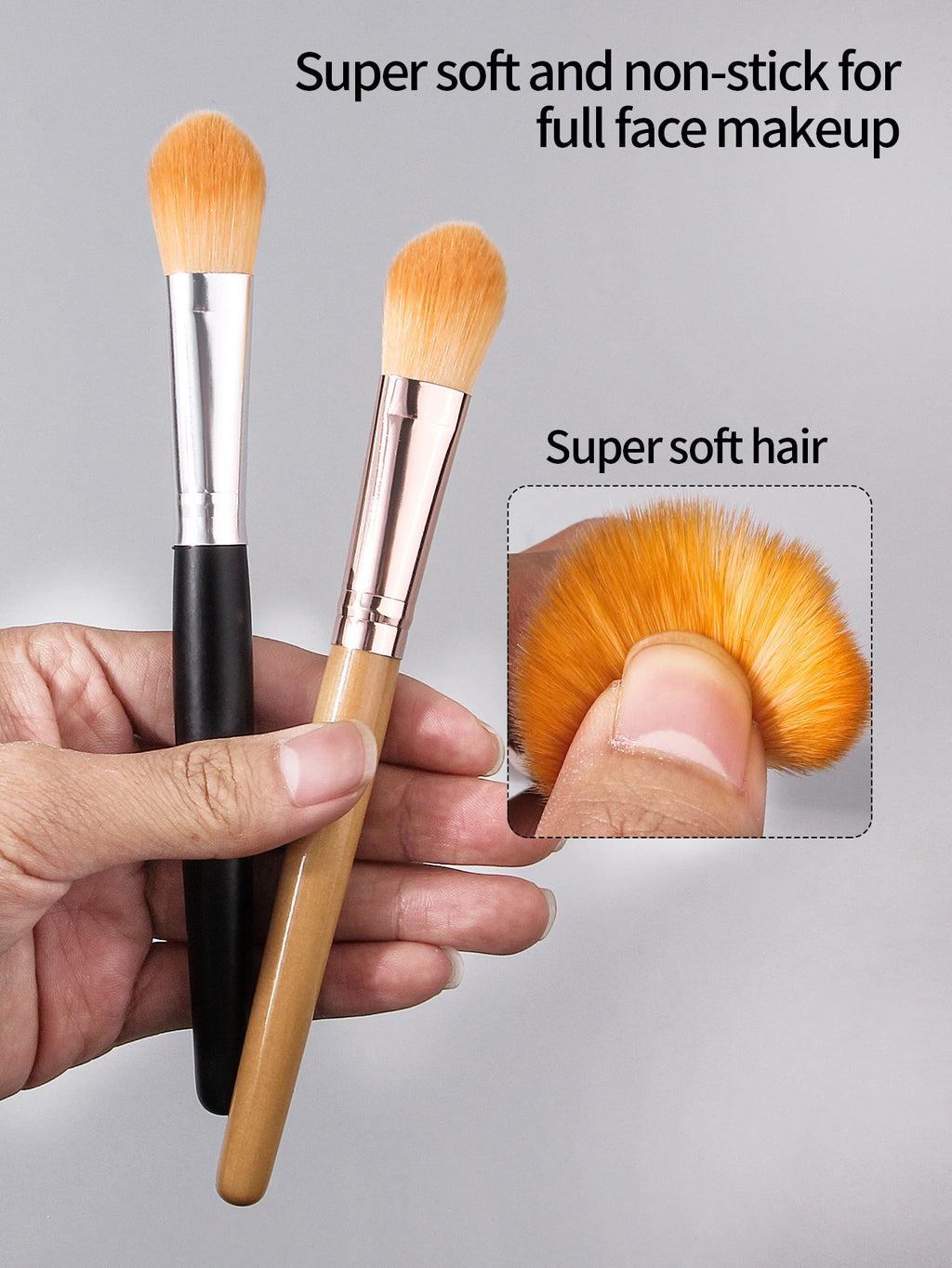 2pcs high-quality loose powder brush, blush brush, concealer brush, contouring brush, multi-purpose facial makeup brush tools Vue