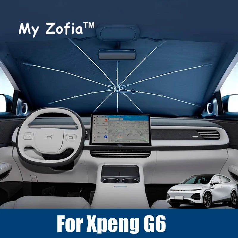 For XPENG G6 XiaoPeng G6 2023 2024 2025 2026 Car Windshield Sunshade Foldable Umbrella amry Front Heat Insulation Accessories Vue