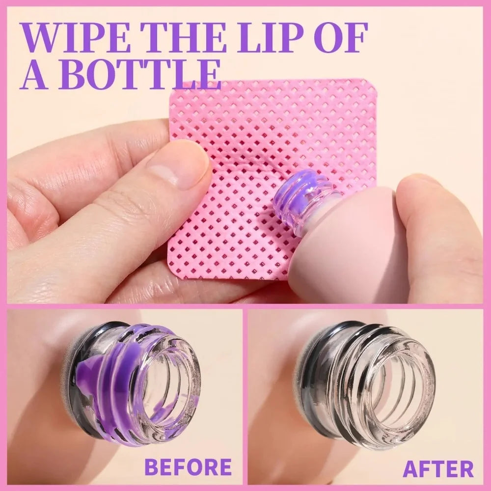 Lint Free Nail Wipes 50Pcs Eyelash Extension Glue Wipes Cleaner Cloth Non-Woven Fabric Nail Gel Polish Remover Cotton Pads Vue